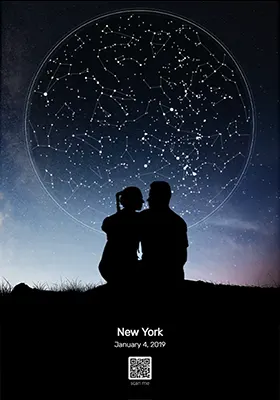 A poster star map print