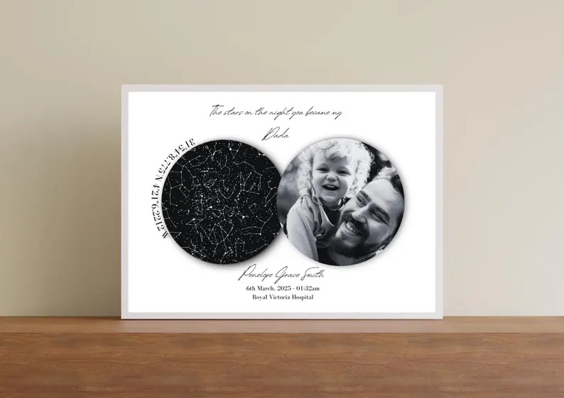 A canvas star map print