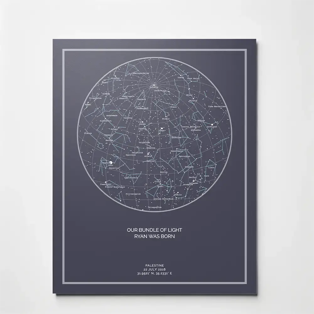 A star map print, representing the digital product option